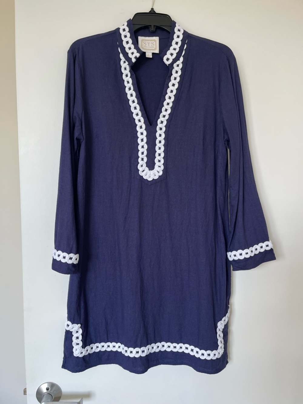 Sail to Sable Navy Tunic Top with White Trim